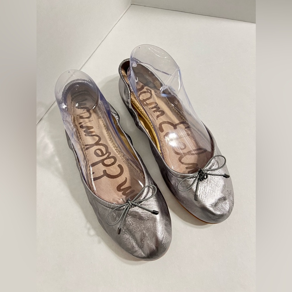 Sam Edelman FELICIA BALLET FLAT Women's Silver Ballet Flats - Picture 2 of 9